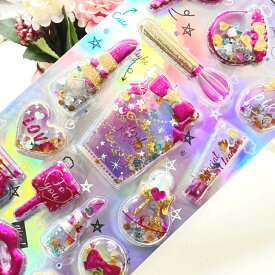【超可愛い・最新デザイン】2/4/8/12枚セット ドロップシール キラキラ 3D 立体シール ぷっくりシール ぷくぷくシール 3D 立体 平成レトロ ドロップ ぷっくり つやつや キラキラ かわいい 女の子 平成女子 シール帳 ドロップ シール交換 ボンボン