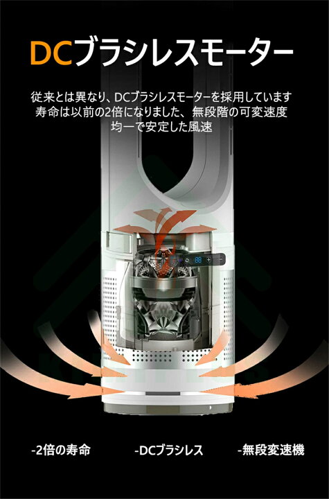 楽天市場】扇風機 羽根なし タワーファン 冷暖タイプ スリム 空気清浄 