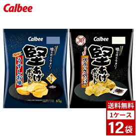 堅あげポテト 65g 各種 うすしお ブラックペッパー 1ケース12袋 スナック菓子 ポテトチップス ポテチ お菓子 おやつ 詰め合わせ まとめ買い 箱買い 詰め合せ 送料無料 防災 非常食 箱 ケース