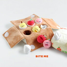 BITE ME バイトミー 総合フルーツセット ノーズワークトイ(犬 おもちゃ 知育 ノーズワーク 知育玩具 ノーズワークトイ 音が鳴る 犬用 かわいい ドッグトイ 犬のおもちゃ 誕生日プレゼント 噛む おやつ 音が鳴る 音 カサカサ ピーピー 鳴き笛 クッション マット)