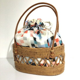 【月の真ん中市20％OFF】アタバッグ　女性　レディース　夏バッグ　ゆかた　着物　きもの　浴衣　夏祭り　花火大会　送料無料　おしゃれ　天然素材　和装　和小物　バッグ　かごバッグ