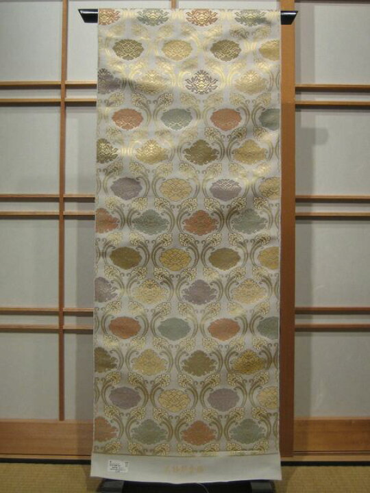 楽天市場】創作帯いまむら謹製 名物裂全通袋帯 轡(くつわ) 牡丹唐草文 