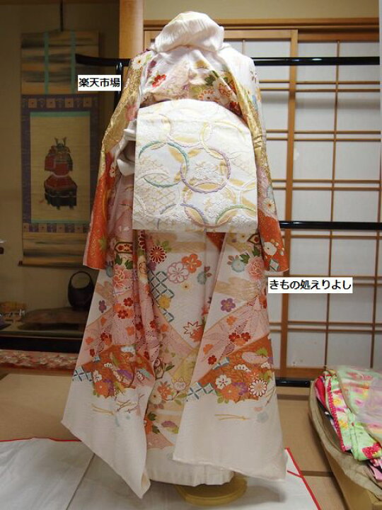 楽天市場】振袖 金駒刺繍入り 金彩加工 純古典柄 雲取りや遠山に四季の 