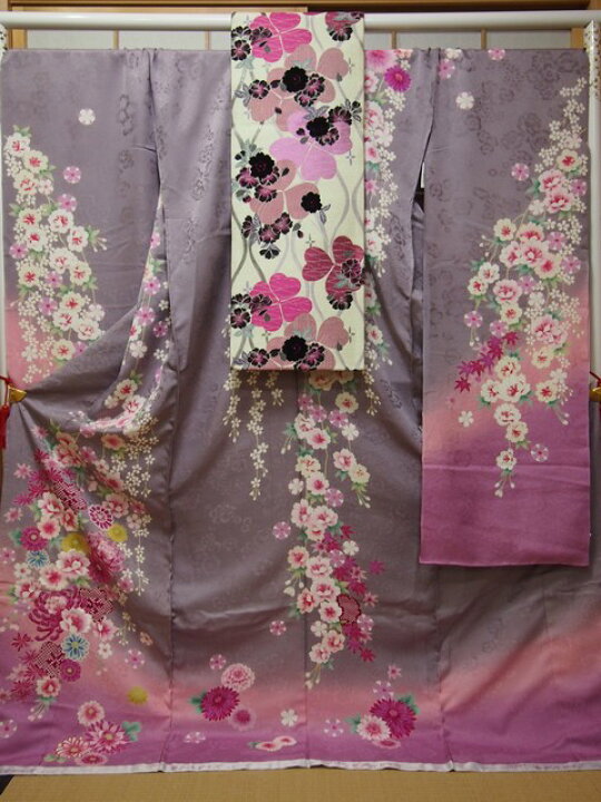 楽天市場】振袖 しだれ桜に百花繚乱 藤鼠色【振袖】【桜】【お仕立て込 