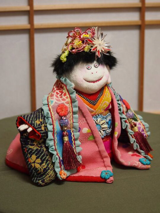 古布 江戸縮緬 人形の着物 6号 121211 楽天市場】秋山美智代作 正絹古布