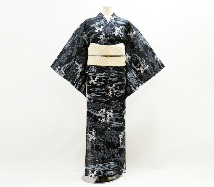 楽天市場 Nonoの大人本格浴衣 Tida マングローブ茶屋辻 黒 綿麻 サイズオーダー Kimono Factory Nono のの キモノファクトリーノノ Kimono Factory Nono 楽天市場店