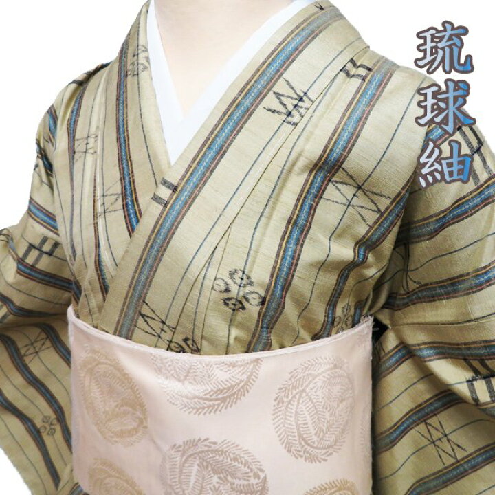 楽天市場】【 未使用 】 特選 本場 琉球紬 着物 正絹 袷 カジュアル 