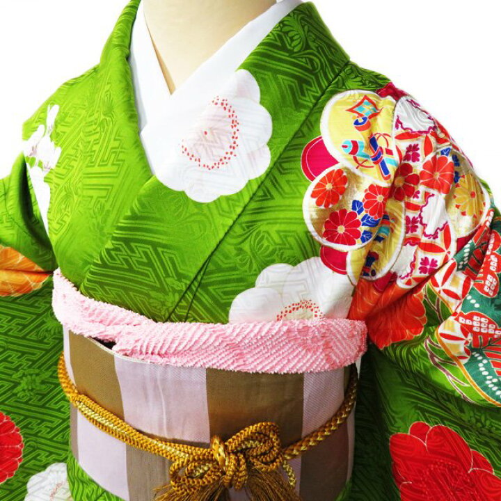 楽天市場】【 中古 】 振袖 着物 リサイクル 正絹 袷 金駒刺繍 花模様 