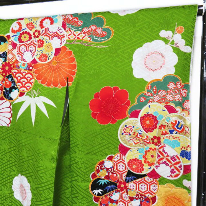 楽天市場】【 中古 】 振袖 着物 リサイクル 正絹 袷 金駒刺繍 花模様  