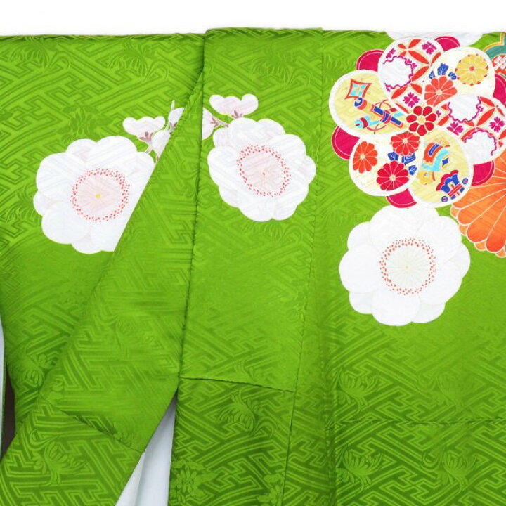 楽天市場】【 中古 】 振袖 着物 リサイクル 正絹 袷 金駒刺繍 花模様  