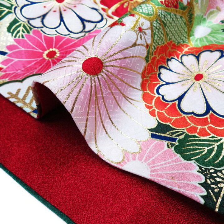 楽天市場】【 中古 】 振袖 着物 リサイクル 正絹 袷 金駒刺繍 花模様  