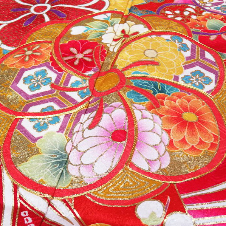 楽天市場】【 中古 】 振袖 着物 リサイクル 正絹 袷 金駒刺繍 花模様 