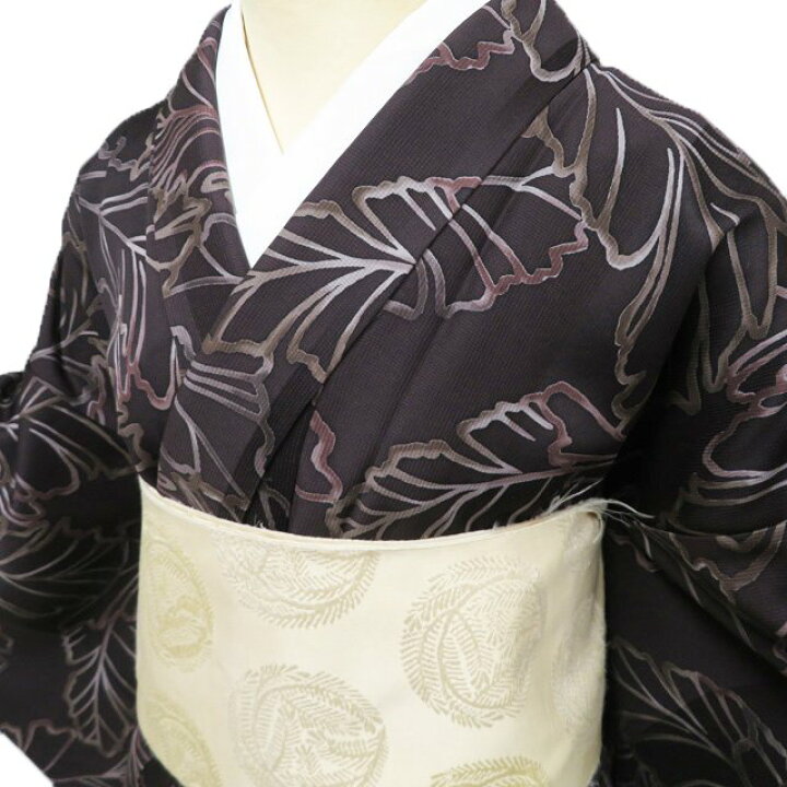 楽天市場】【 中古 】 小紋 リサイクル着物 正絹 袷 カジュアル 葉っぱ
