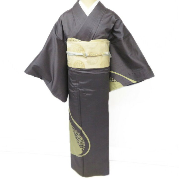 楽天市場】【 中古 】 紬地 リサイクル着物 胴抜き 鼠色 トール 丈 