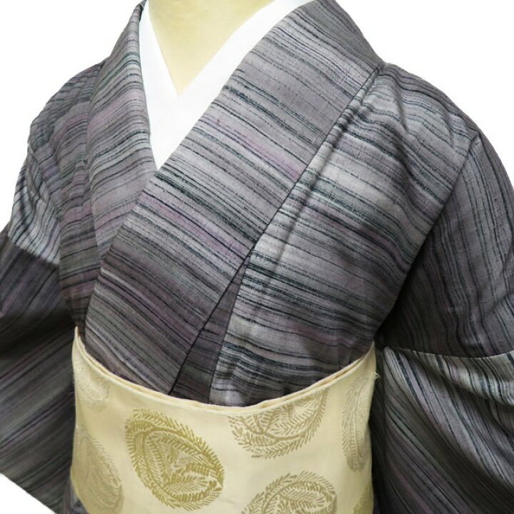 楽天市場】【 中古 】 紬地 リサイクル着物 正絹 袷 カジュアル 横縞 
