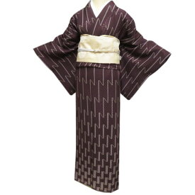 【 中古 】 訪問着 リサイクル着物 正絹 袷 フォーマル 作家物 落款 地模様 市松模様 焦茶色 多色 身丈157cm 裄68.5cm M A1074-2 [和服 入学式 卒業式 お茶会 結婚式 お宮参り アウトレット 送料無料 きもの北條]