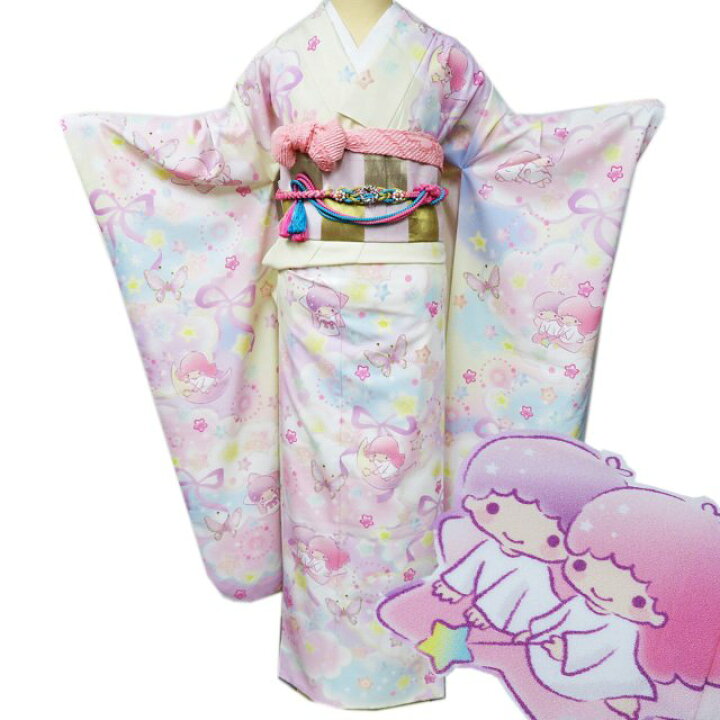 楽天市場】【 中古 】 振袖 リサイクル着物 ポリ サンリオ キキララ  