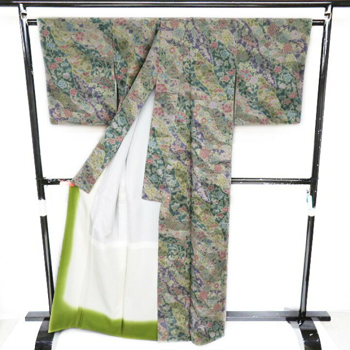 楽天市場】【 中古 】 小紋 リサイクル着物 正絹 袷 カジュアル 花模様 