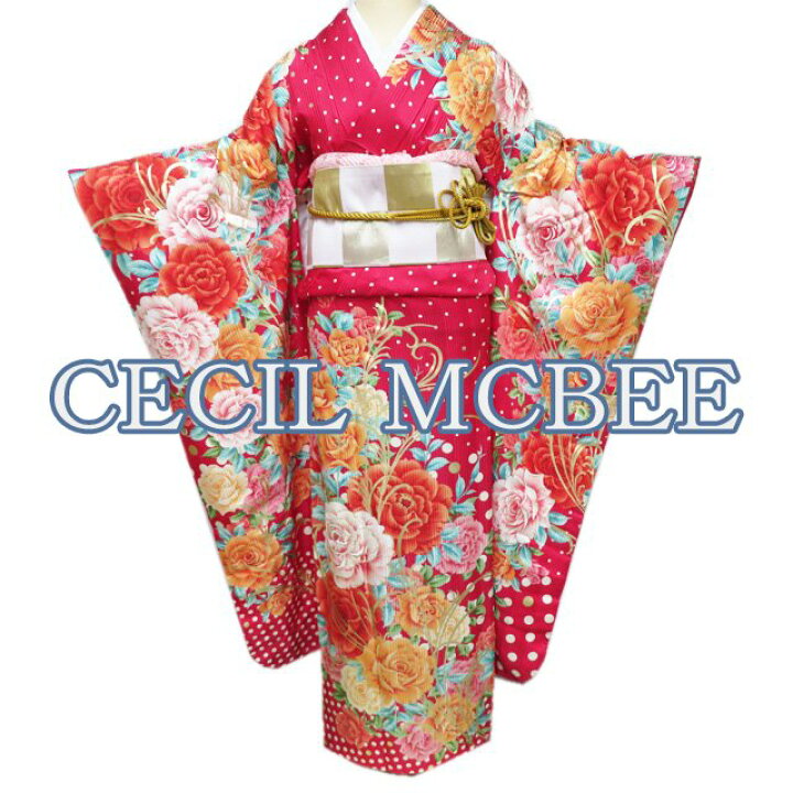 楽天市場】【 中古 】 振袖 リサイクル着物 正絹 CECIL McBEE 水玉模様 