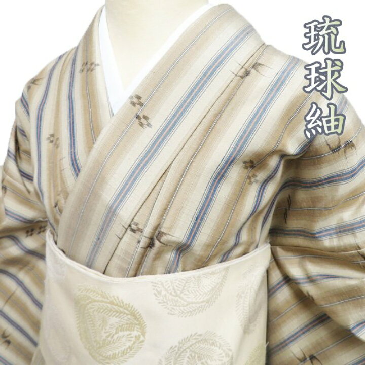 楽天市場】【 中古 】 特選 琉球紬 琉球絣 リサイクル着物 正絹 袷 絣  