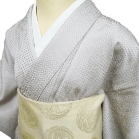 【 中古 】 小紋 リサイクル着物 正絹 袷 カジュアル 花模様 地模様 亜麻色 身丈154cm 裄62.5cm S A1183-2 [式典 観劇 普段使い お食事 kimono アウトレット 送料無料 きもの北條]