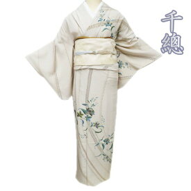【 中古 】 特選 訪問着 リサイクル着物 正絹 単衣 フォーマル 千總 花の図 枯草色 多色 金 身丈154.5cm 裄64cm S A1242-2 [結婚式 お茶会 お茶席 茶道 七五三 お宮参り 母 和服 送料無料 きもの北條]