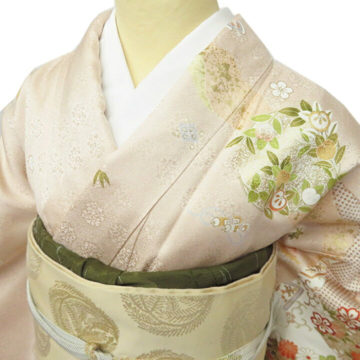 楽天市場】【 新品 】 訪問着 未使用 着物 花の図 松竹梅 宝尽くし 金 