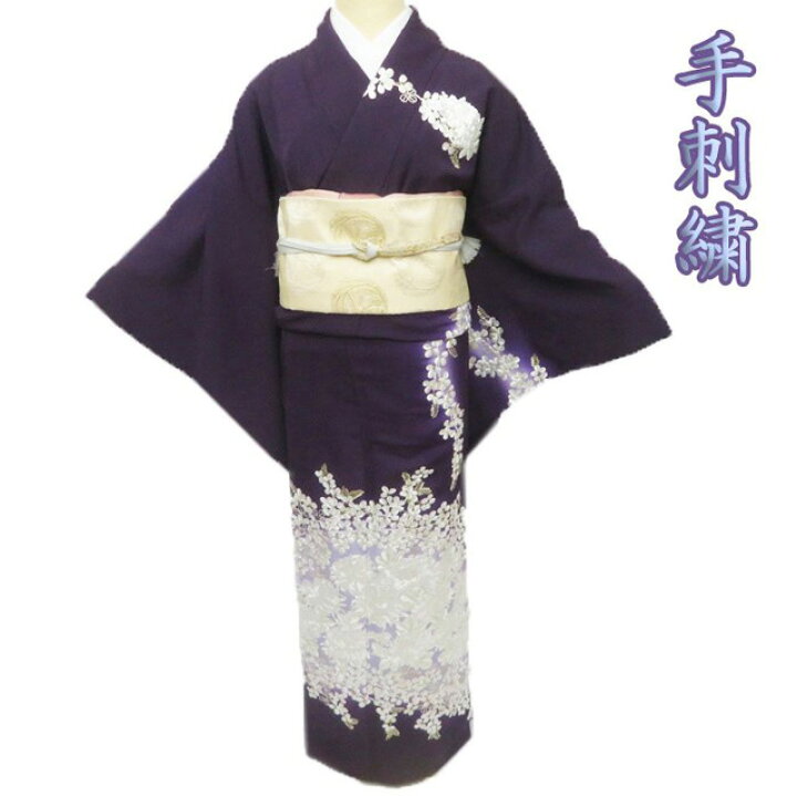楽天市場】【 中古 】 特選 総手刺繍 訪問着 リサイクル着物 花の図 萩 
