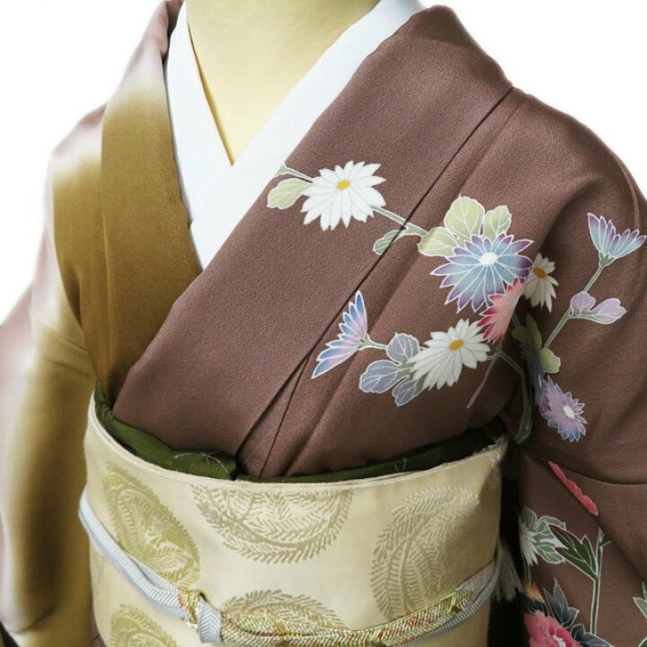 楽天市場】【 未使用 】 訪問着 着物 正絹 袷 作家物 落款 花の図 丁子 