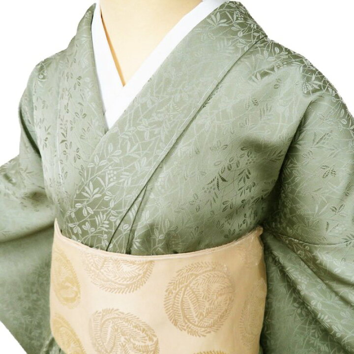 正絹 一つ紋付き色無地 シャンパンゴールド 未使用
