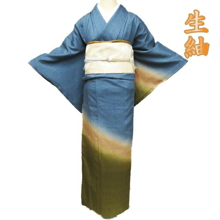 楽天市場】【 未使用 】 生紬 着物 正絹 袷 セミフォーマル 作家物 