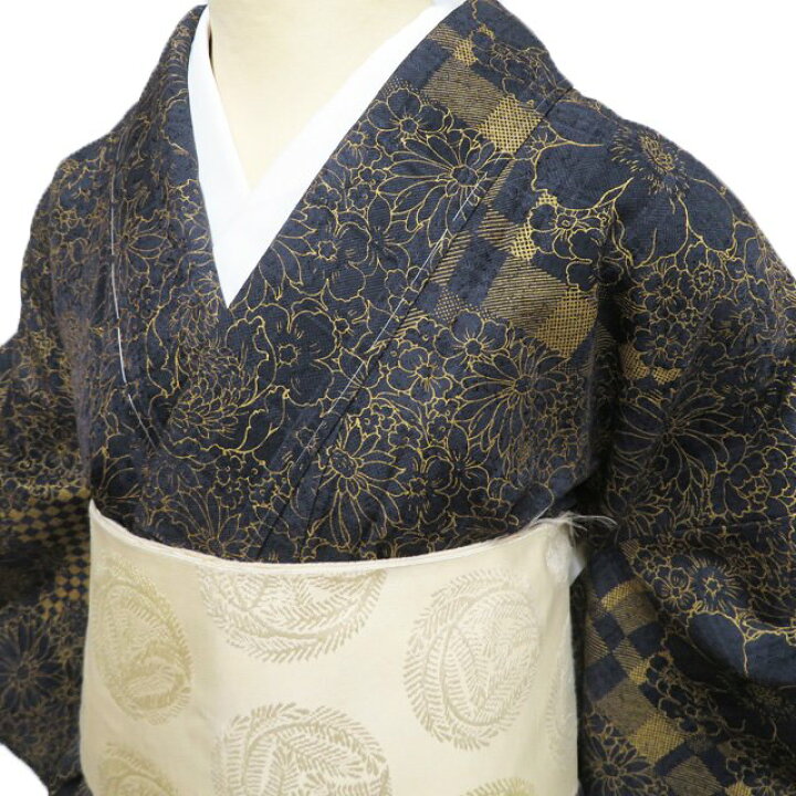 楽天市場】【 未使用 】 小紋 着物 リサイクル 正絹 袷 カジュアル 花 