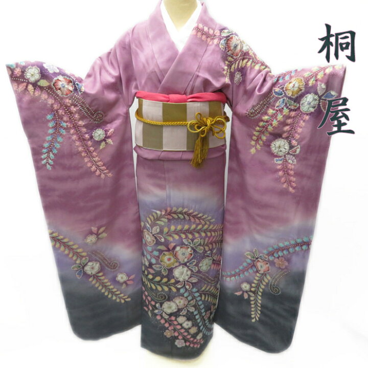 楽天市場】【 中古 】 特選 振袖 桐屋 リサイクル着物 正絹 辻が花 