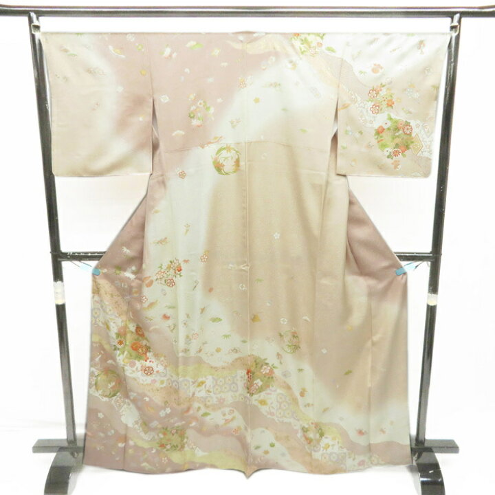 楽天市場】【 新品 】 訪問着 未使用 着物 花の図 松竹梅 宝尽くし 金 