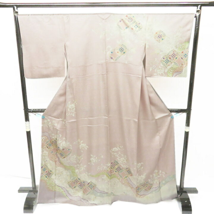 楽天市場】【 新品 】 訪問着 未使用 着物 花の図 七宝文 金駒刺繍 地 