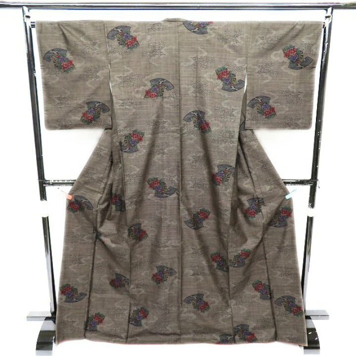 楽天市場】【 中古 】 大島紬 リサイクル着物 地紙に花模様 トール 焦  