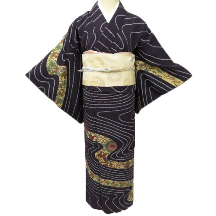楽天市場】【 中古 】 訪問着 リサイクル着物 アンティーク 花鳥の図 