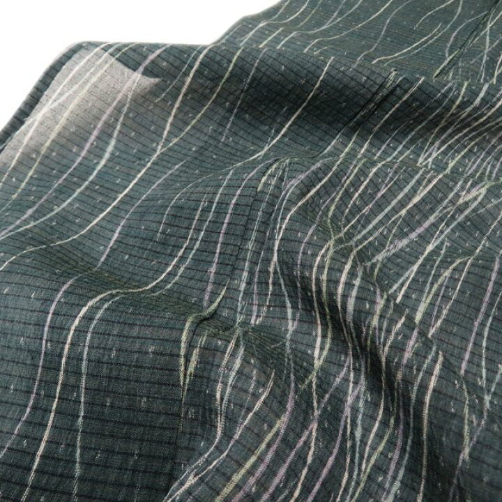 楽天市場】【 未使用 】 夏物 小紋 着物 正絹 カジュアル よろけ縞模様  