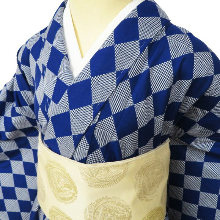 楽天市場】【 新品 】 播包 播州織 着物 木綿 単衣 カジュアル 格子 