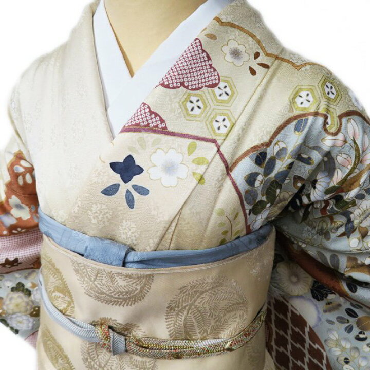 楽天市場】【 未使用 】 訪問着 着物 正絹 袷 フォーマル 金駒刺繍 花  