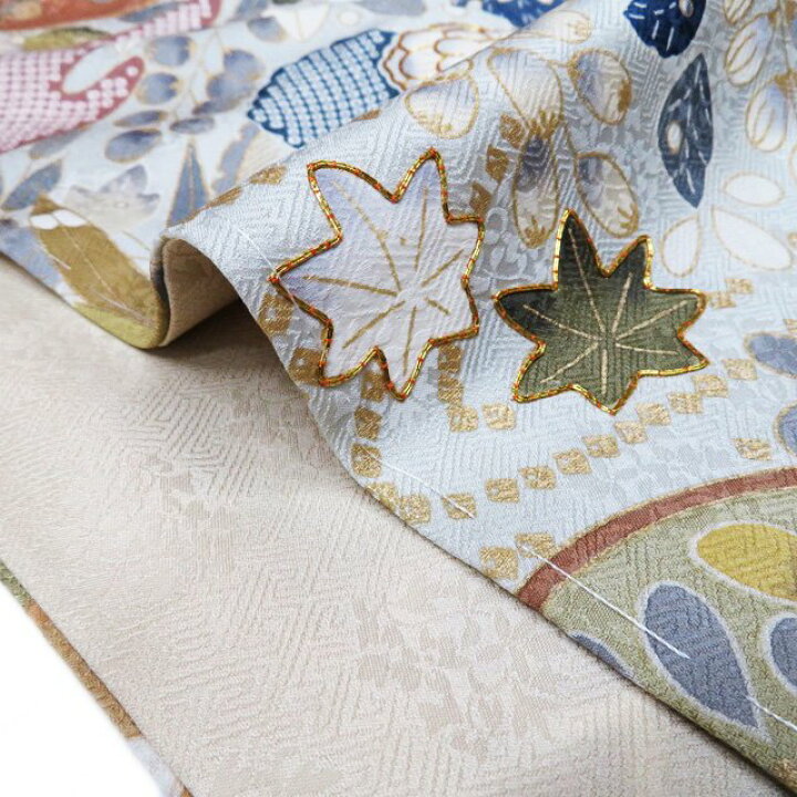 楽天市場】【 未使用 】 訪問着 着物 正絹 袷 フォーマル 金駒刺繍 花  