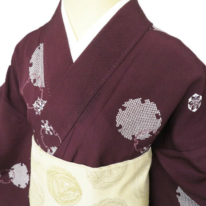 楽天市場】【 中古 】 小紋 リサイクル着物 正絹 単衣 カジュアル 雪輪 