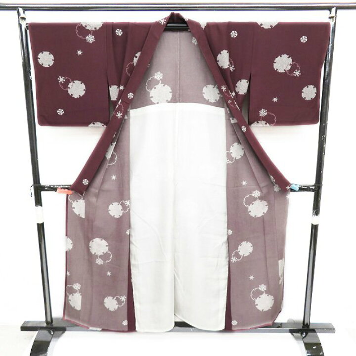 楽天市場】【 中古 】 小紋 リサイクル着物 正絹 単衣 カジュアル 雪輪 