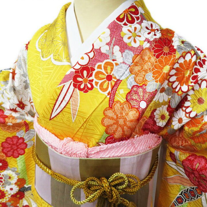 楽天市場】【 中古 】 振袖 着物 リサイクル 正絹 袷 花模様 地模様 