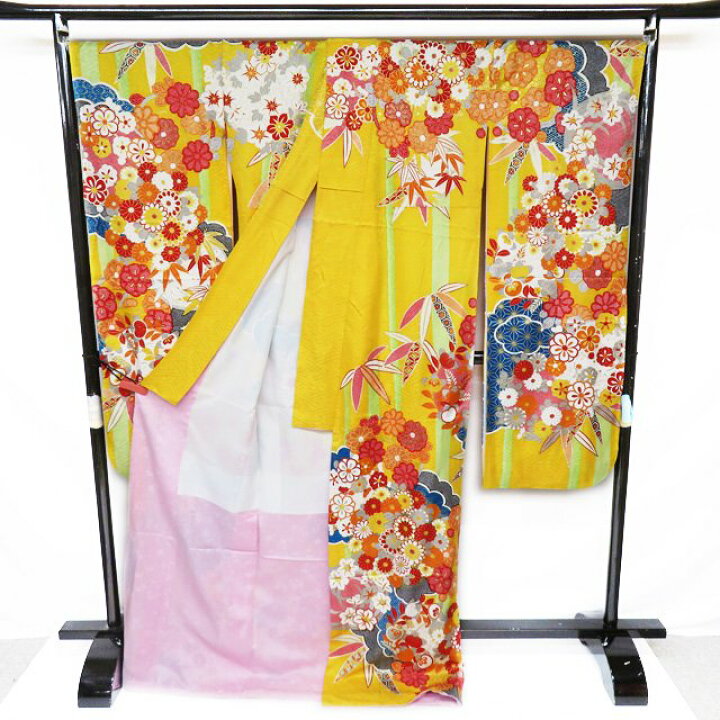 楽天市場】【 中古 】 振袖 着物 リサイクル 正絹 袷 花模様 地模様 