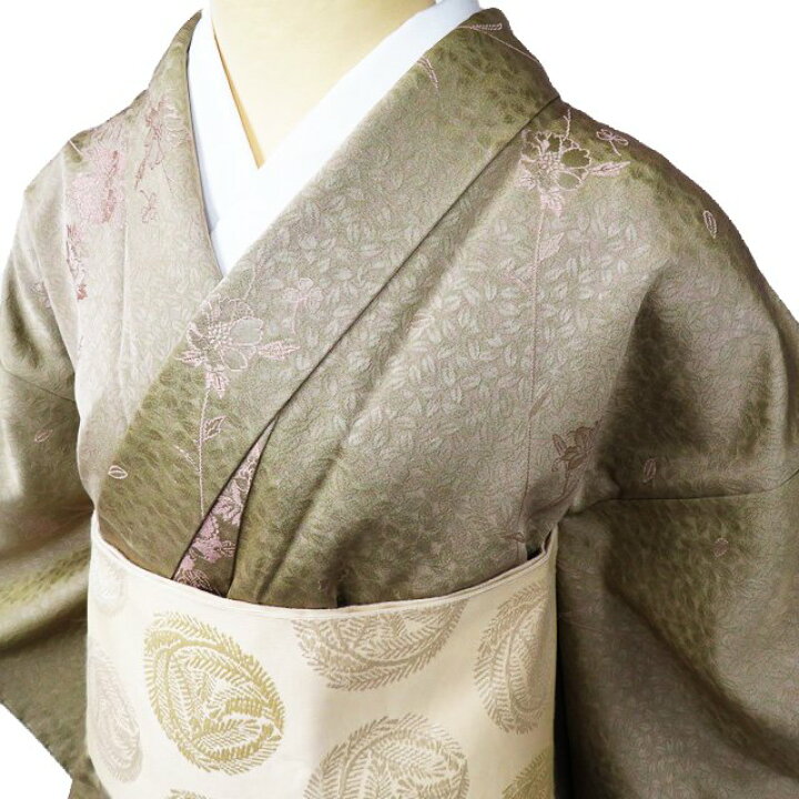 楽天市場】【 未使用 】 小紋 着物 正絹 単衣 カジュアル 草花模様 
