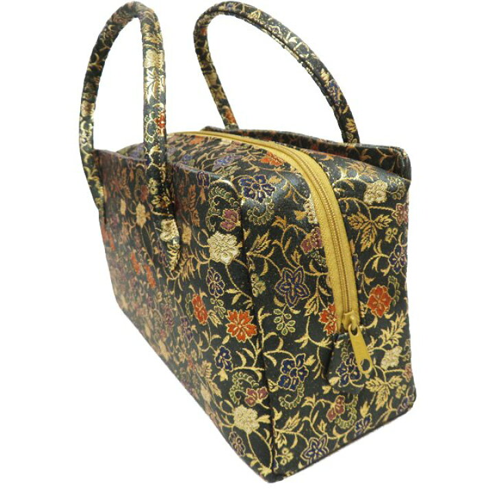 楽天市場】和装バッグ 和装小物 新古品 花模様 松葉色 多色 金 A998-4 