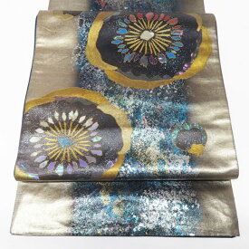 【 未使用 】 袋帯 正絹 フォーマル 未仕立て 六通 西陣織 証紙付き 螺鈿箔 花模様 引箔 A1250-4 [結婚式 お宮参り 七五三 式典 お茶会 お茶席 茶道 利休忌 送料無料 きもの北條]