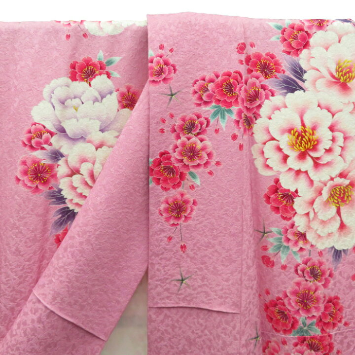 振袖着物 正絹花模様桜刺繍銀通しトールA767-7 L