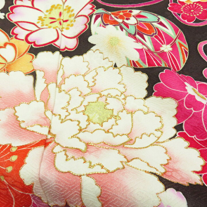 楽天市場】振袖 正絹 花模様 金駒刺繍 成人式 結婚式 結納 パーティー 